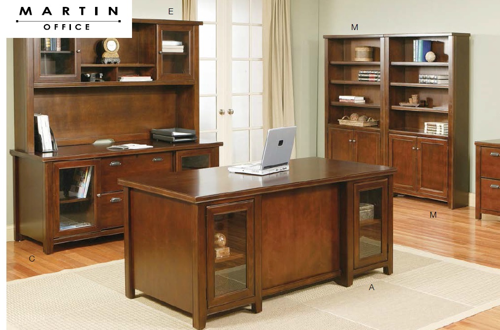 Martin Office Tribeca Loft Series Wood Veneer Executive Desk