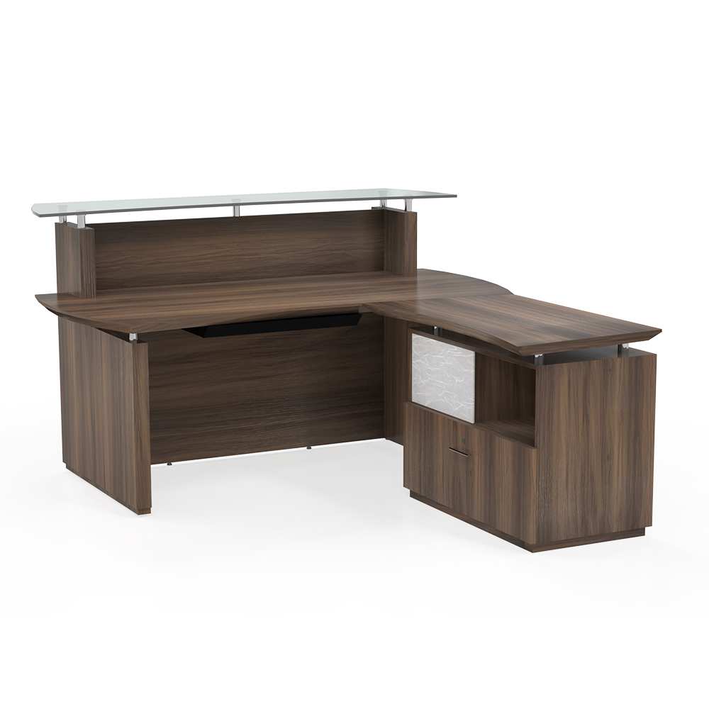 Mayline Sterling Reception Desk With Return And Peds 3 Colors New Sterling Reception Desk 2
