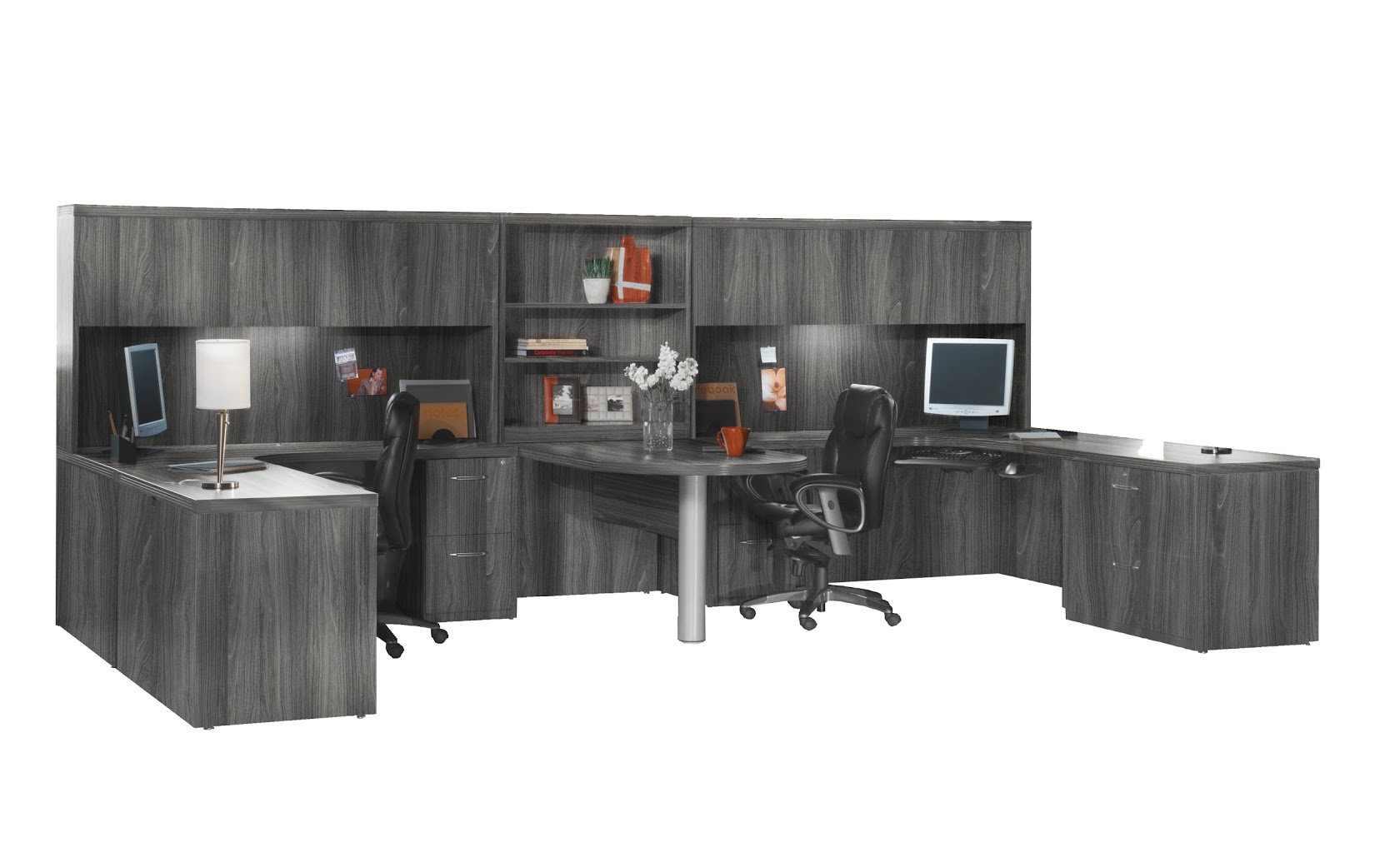 Mayline Aberdeen 2 Person Teaming Desk Office Suite 4 Colors Image Aberdeen Laminates