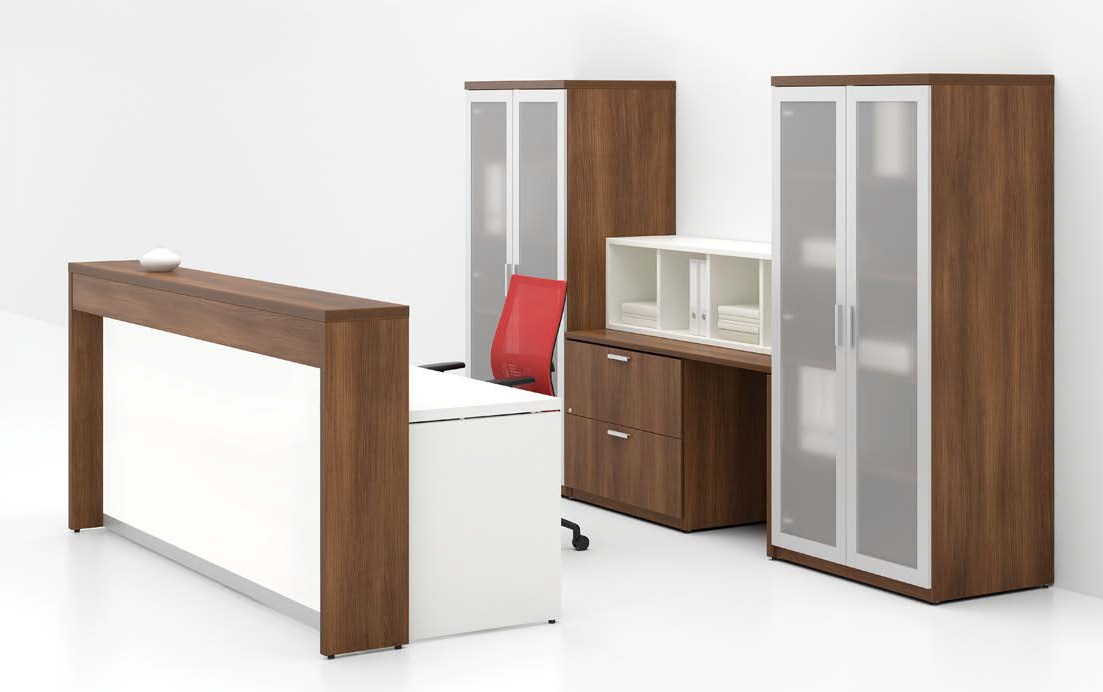 Lacasse Morpheo Two Tone Reception Desk Suite 5 Color Combinations Image