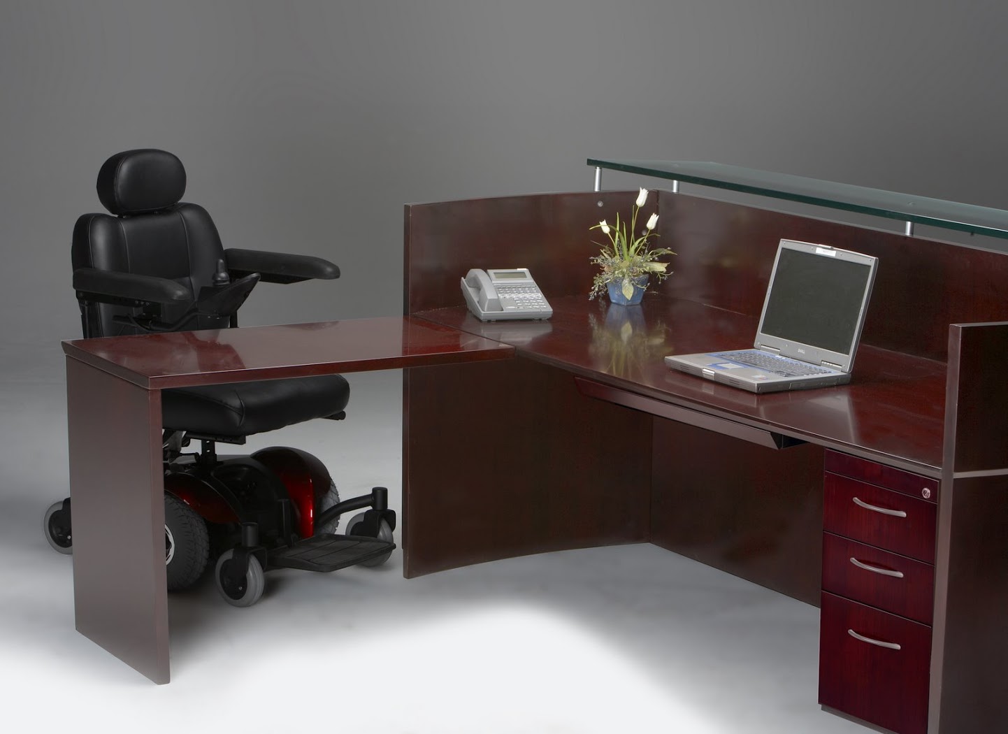 Napoli Wood Veneer Reception Station With Ada Accessible Return 3