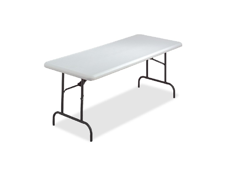 Lorell Ultra Lite 6ft Folding Table Platinum Top Black Base New