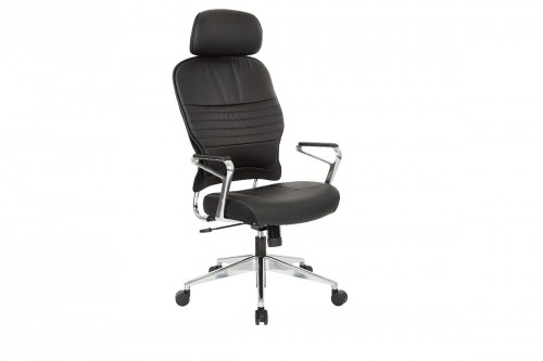 Office Star SPACE Black Leather Headrest